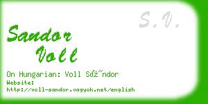 sandor voll business card